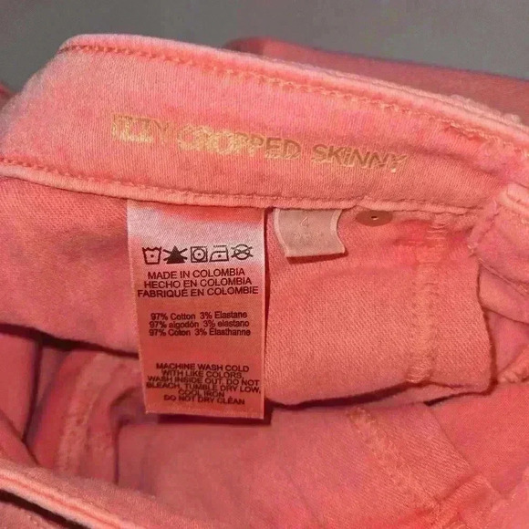 Michael Kors Izzy Cropped Ankle Skinny Stretch Womens Jean Pink Size 4 - Picture 10 of 11